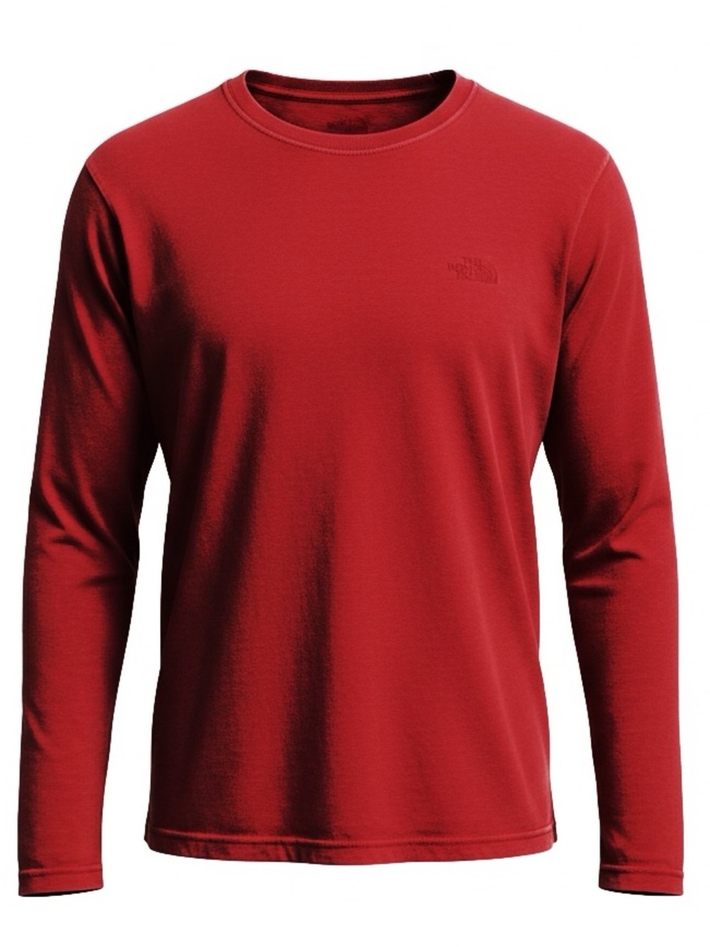 THE NORTH FACE Long Sleeve Mens Logo Tee Shirt Red Size Small